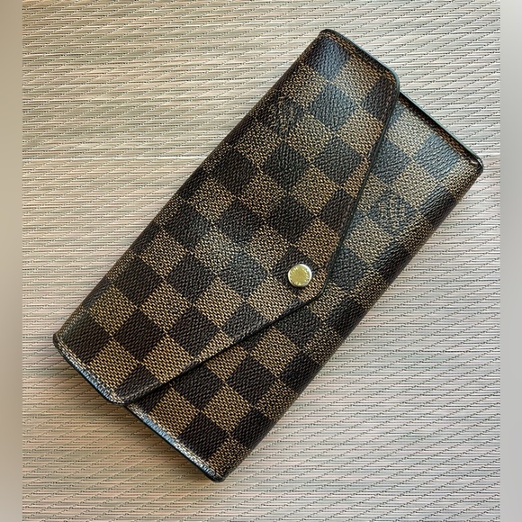 SOLD Authentic Damier Ebene Louis Vuitton Long Wallet #5 - Picture 2 of 16
